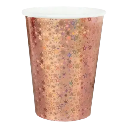 Rose Gold Sparkling Paper Cup - Set of 10