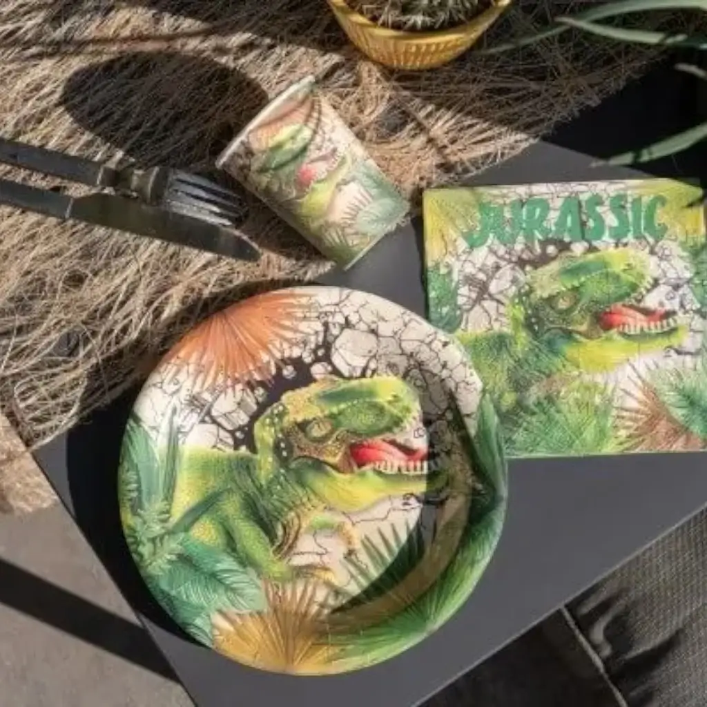 Paper plates T-Rex - ø23cm - Set of 10