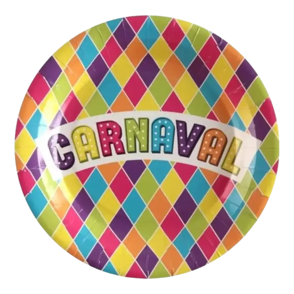 Paper plate "Carnival" ø23cm - Set of 10