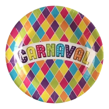 Paper plate Carnival ø23cm - Set of 10