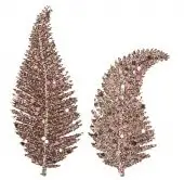 Pink Gold glitter decoration leaves - Set of 6