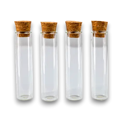 Glass vial for guest gifts - ø 2.2 x 10 cm (Set of 4)