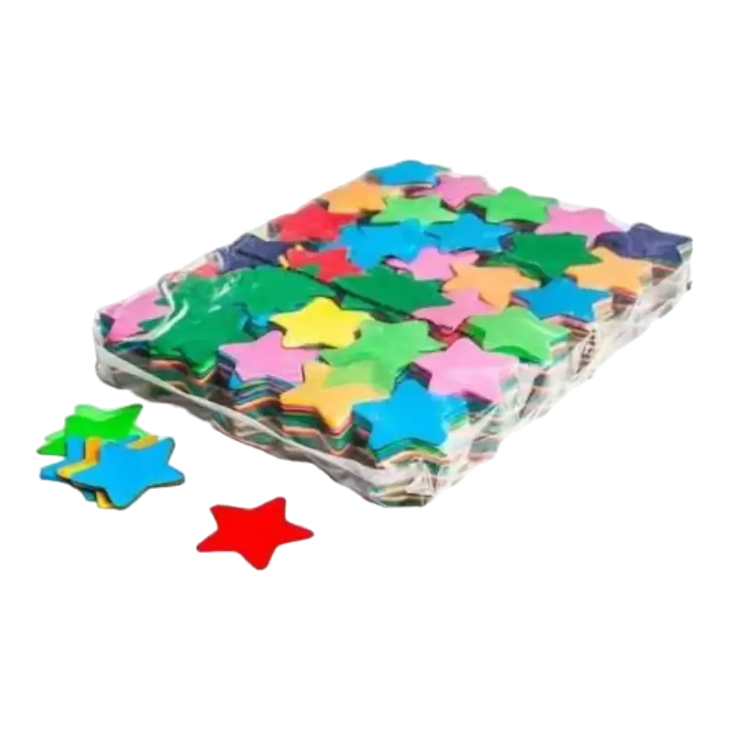 1KG bag of multicolour star confetti - Ø 55 mm