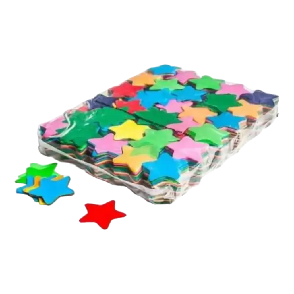 1KG bag of Magic FX multicolour star confetti - Ø 55 mm