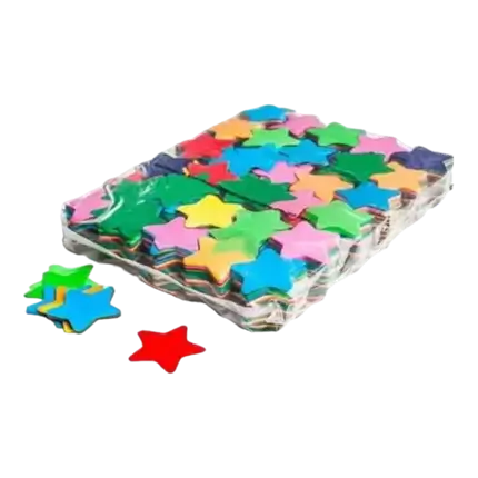 1KG bag of multicolour star confetti - Ø 55 mm