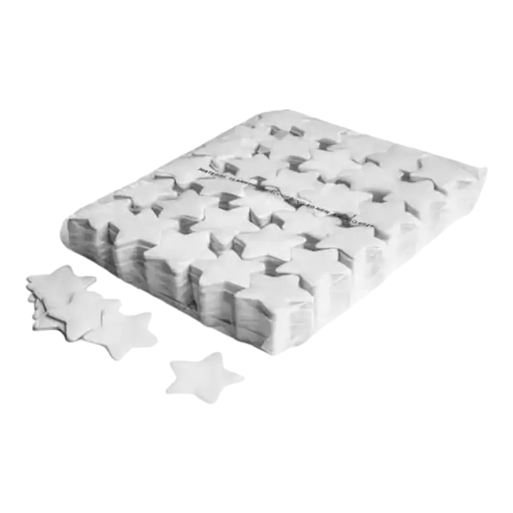 1KG White Star Confetti Bag - Ø 55 mm