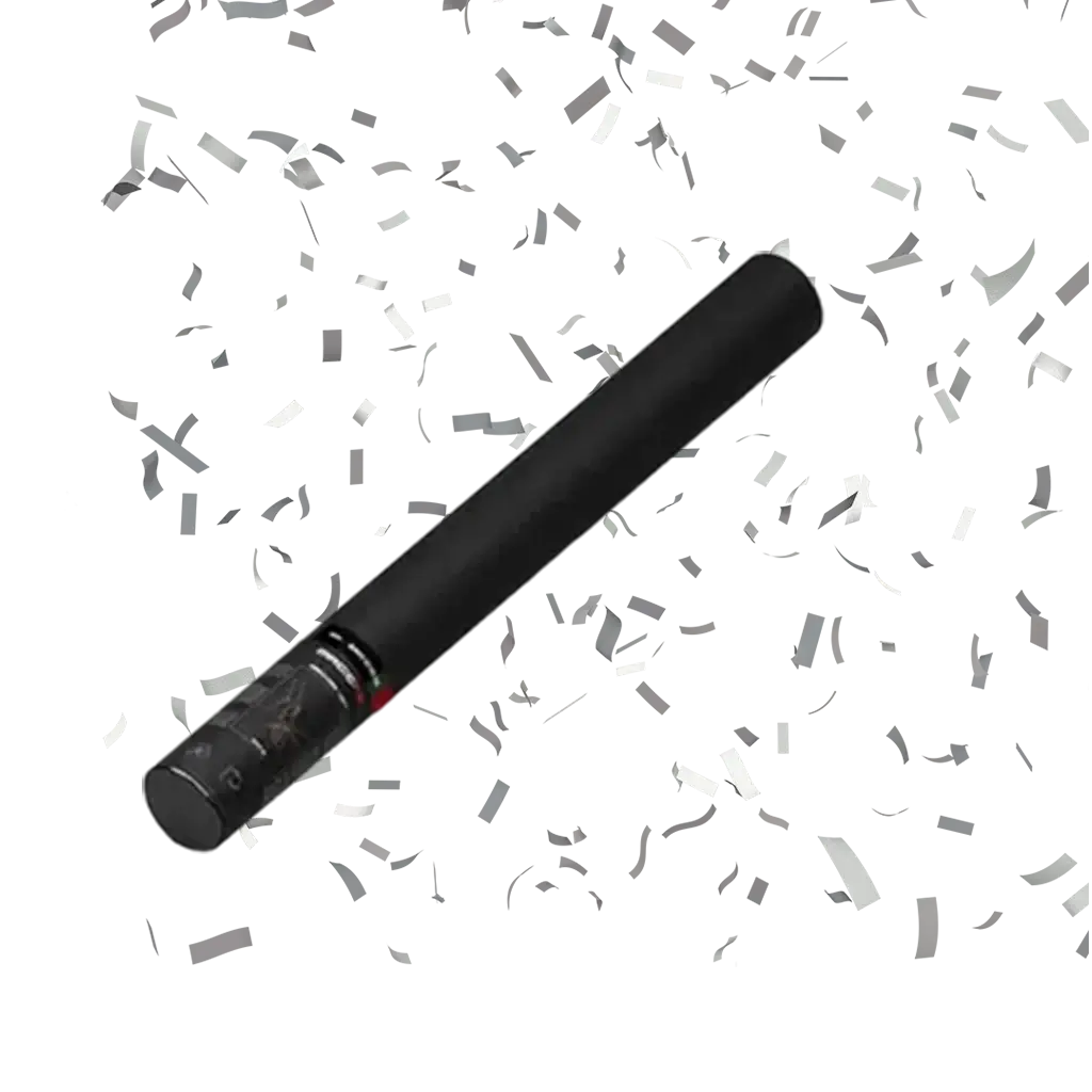 White manual confetti gun 50 cm Magic FX