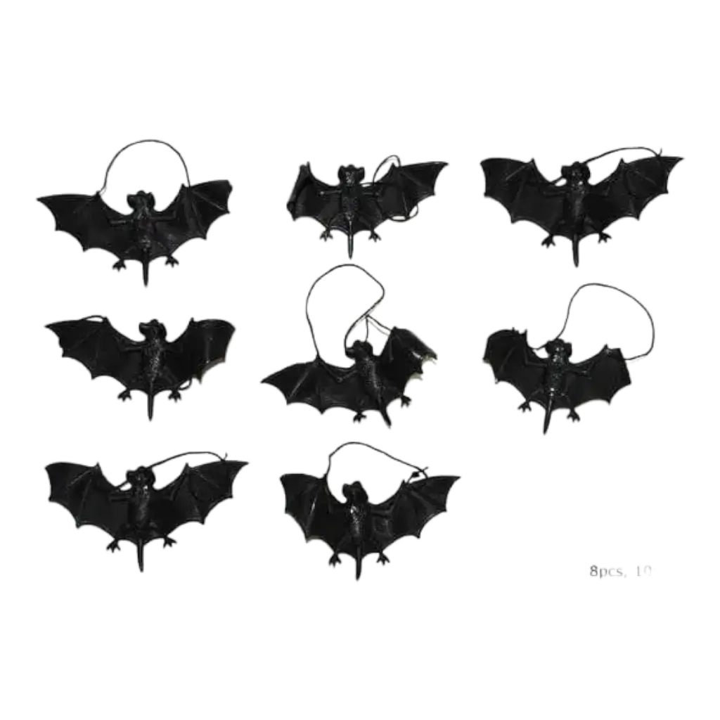 Pack of 8 Halloween Bats - 8cm