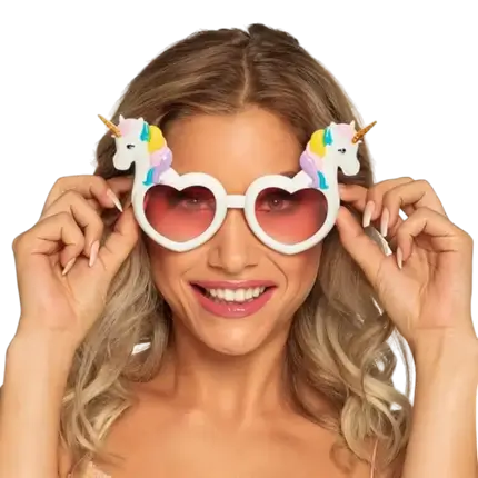 Unicorn heart-shaped glasses