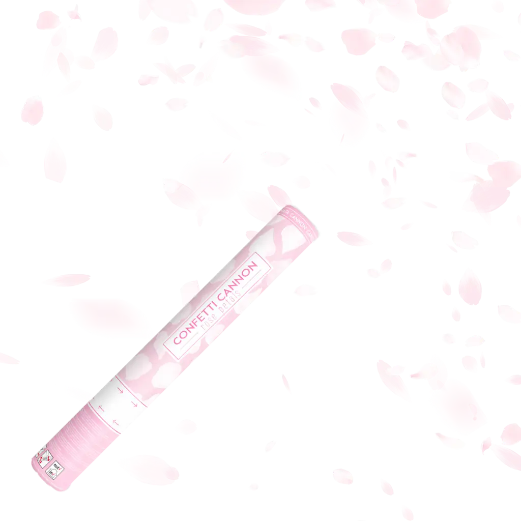 40cm confetti cannon pink petals white