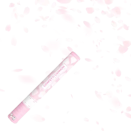 40cm confetti cannon pink petals white