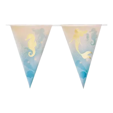 Blue and gold aluminium mermaid garland