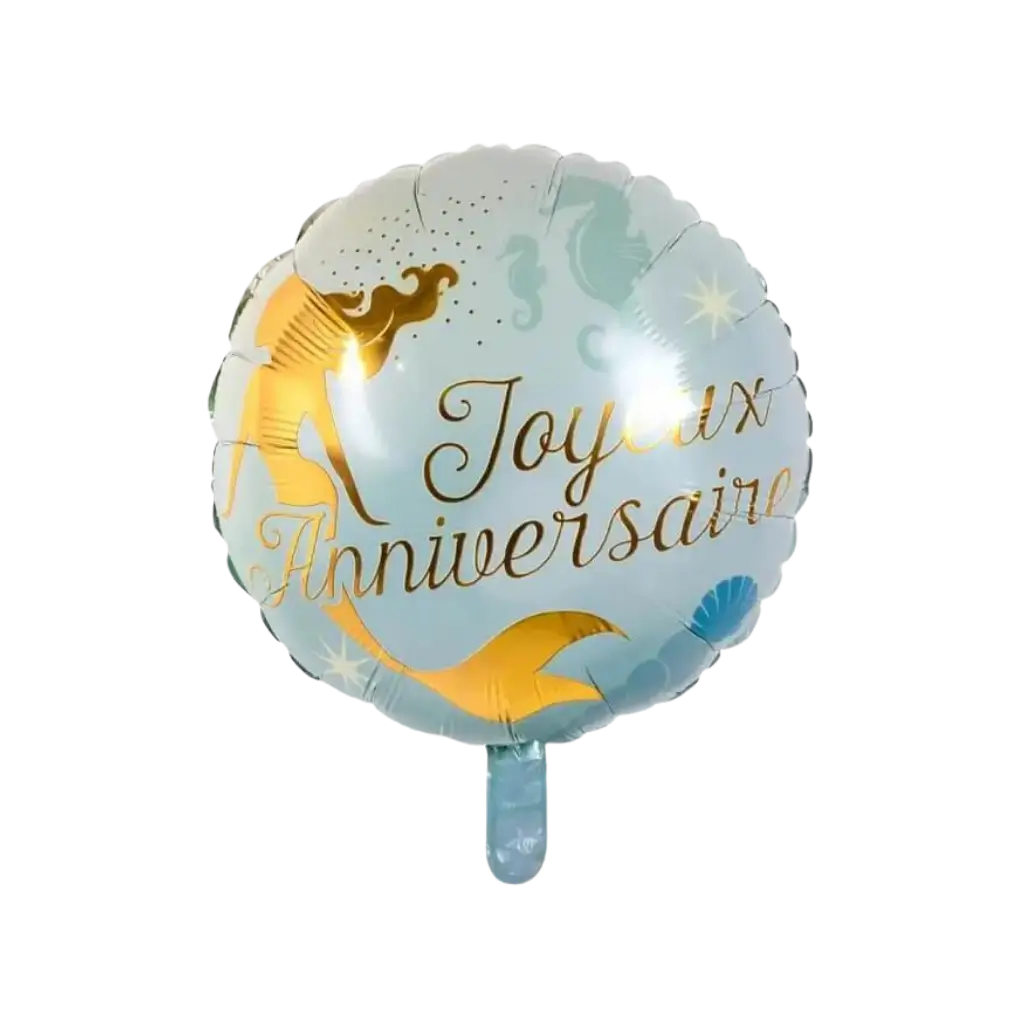 Happy Birthday Mermaid Balloon blue