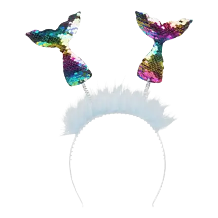 Headband 2 mermaid tails rainbow