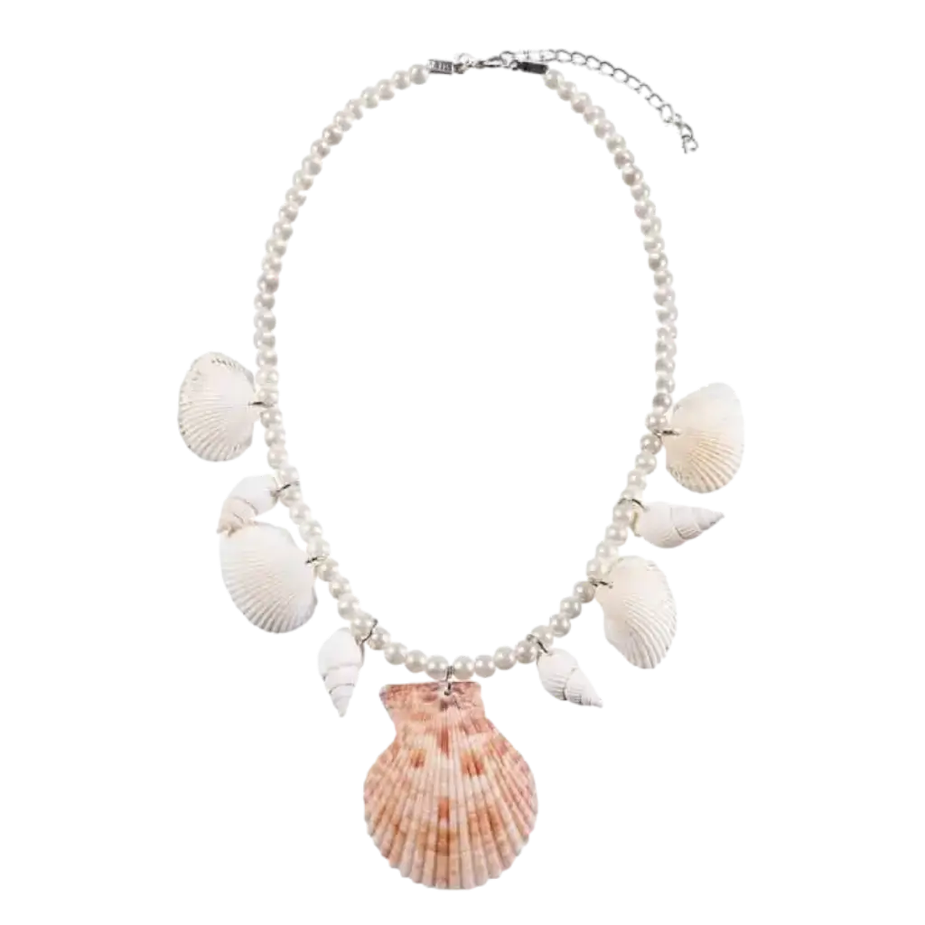 Mermaid Shell and Pearl Necklace