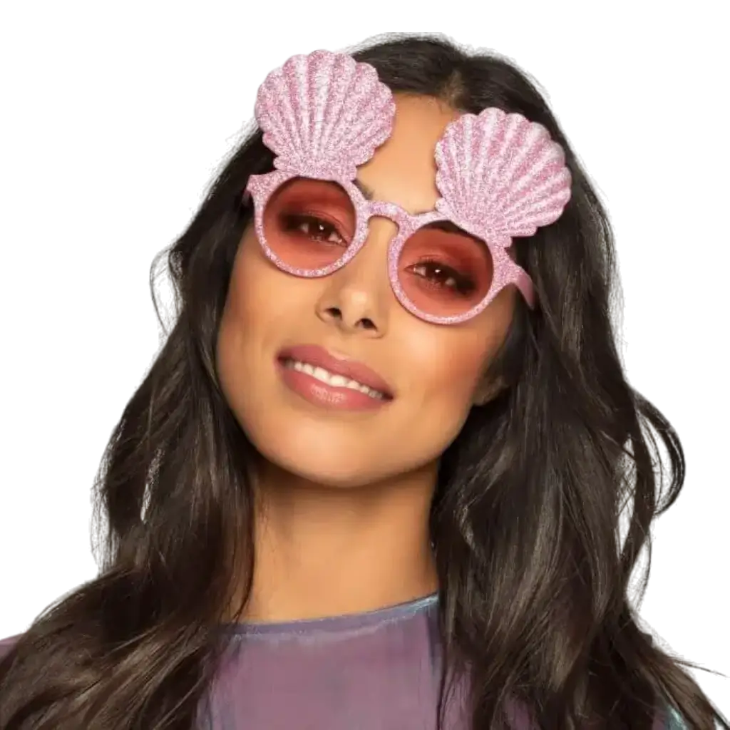 Pink Mermaid Shell Glasses