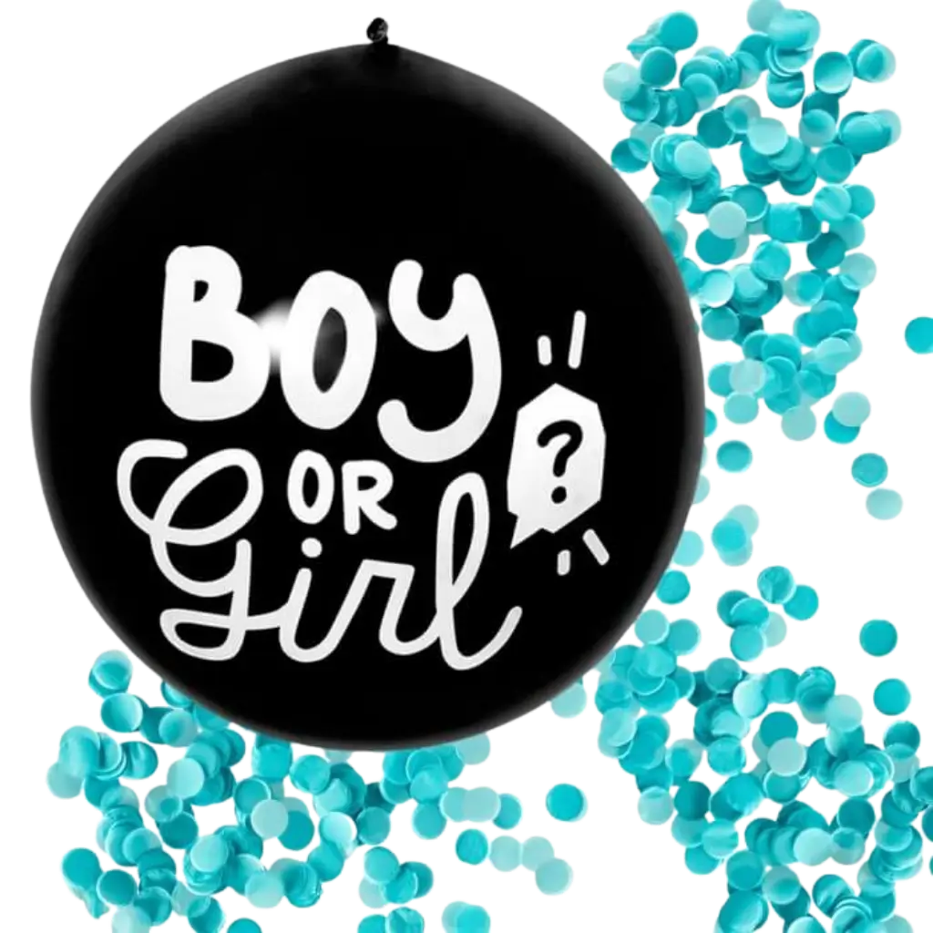 Boy or Girl Confetti Balloon BLUE CONFETTIS