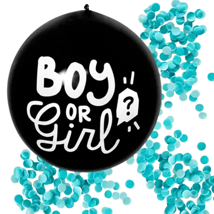 Boy or Girl Confetti Balloon BLUE CONFETTIS