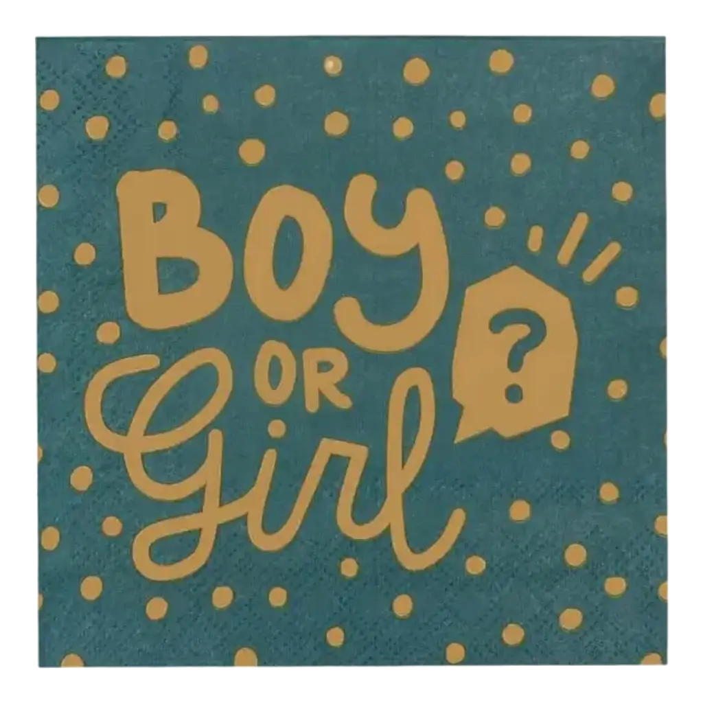 Boy or Girl? paper towels black and gold (x20)
