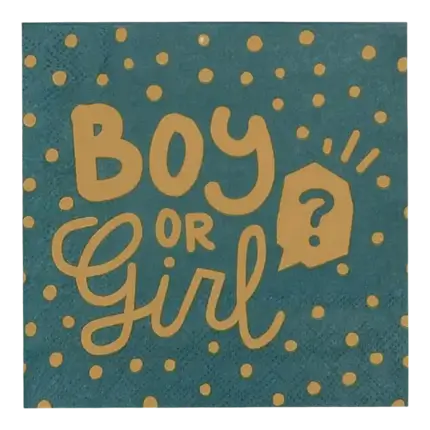 Boy or Girl? paper towels black and gold (x20)