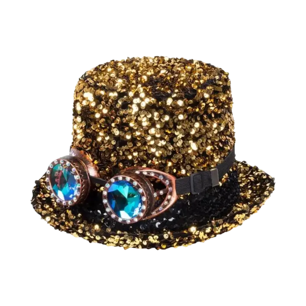 Gold Retro Hat with Glasses