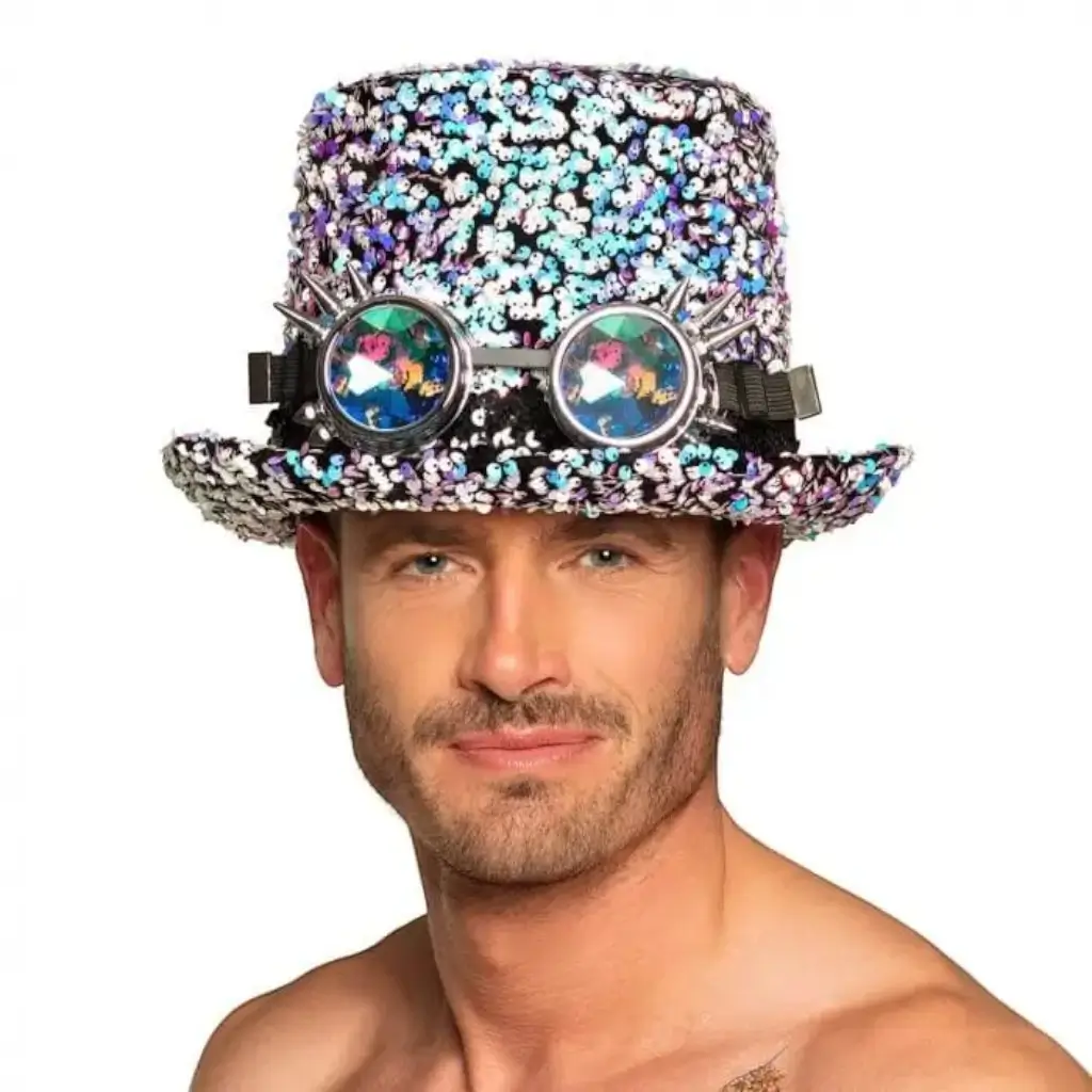 Retro Hat Silver with Glasses