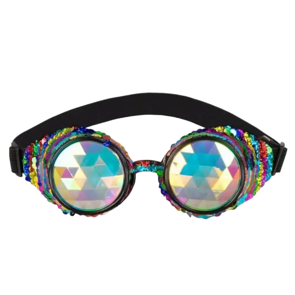 Multicoloured retro glitter glasses