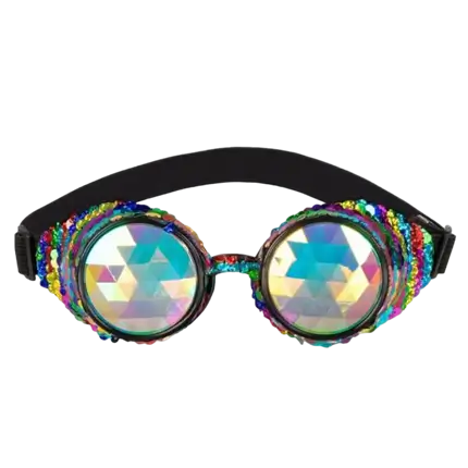 Multicoloured retro glitter glasses