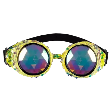 Yellow retro glitter glasses