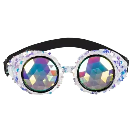 White retro glitter glasses