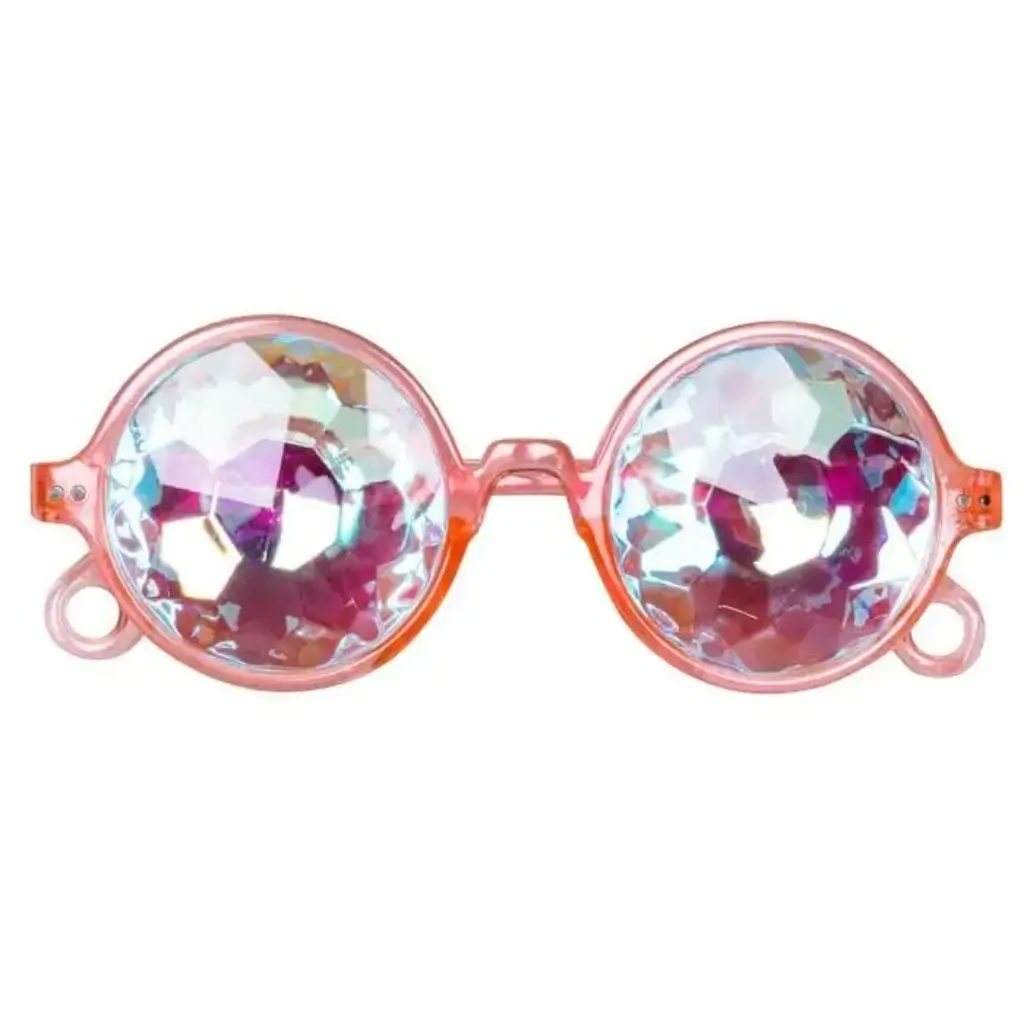 Round Pink Glasses with holographic lenses