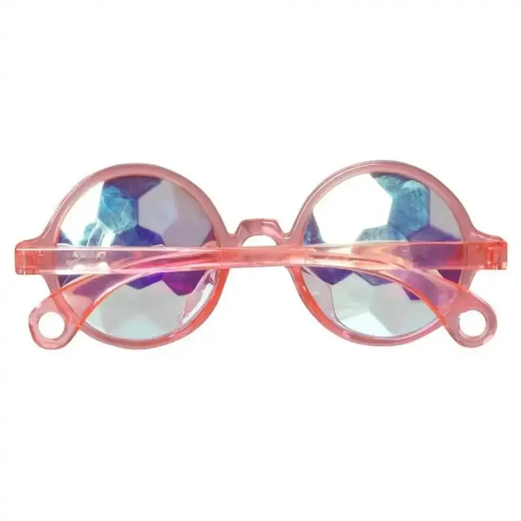 Round Pink Glasses with holographic lenses