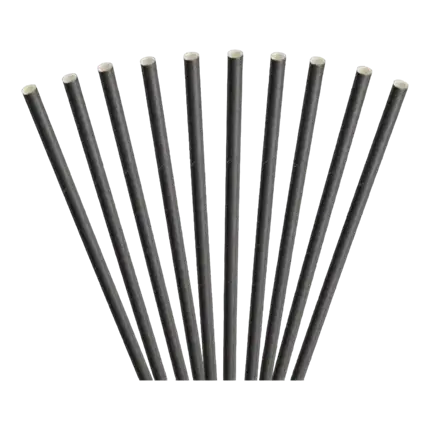 Paper straw black 23cm /ø8mm (100 pcs)