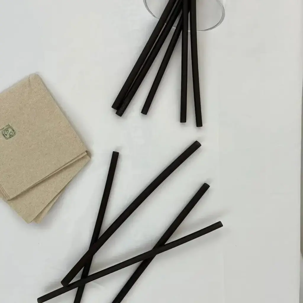 Black rice straw 21,5cm ø 6mm (Set of 100 straws)