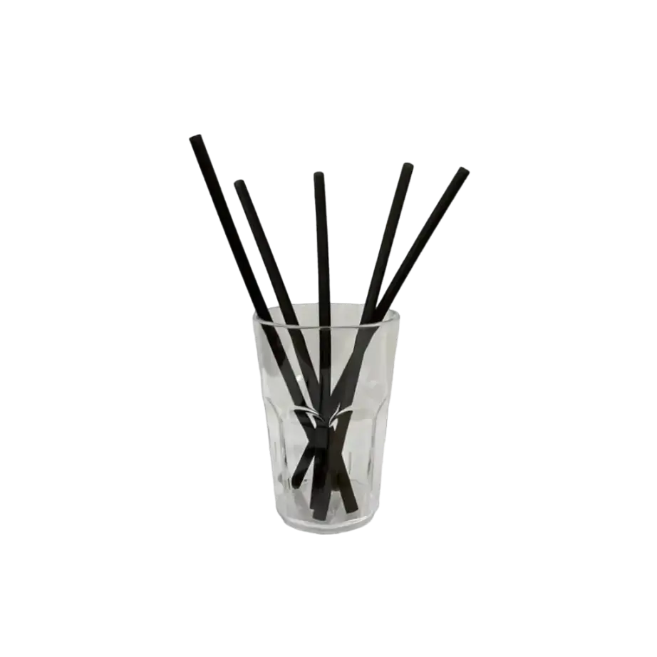 Black rice straw 21,5cm ø 6mm (Set of 100 straws)