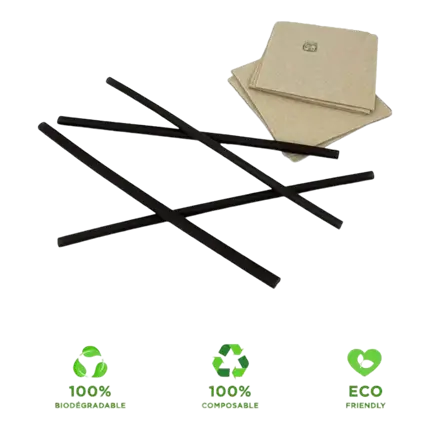 Black rice straw 21,5cm ø 6mm (Set of 100 straws)