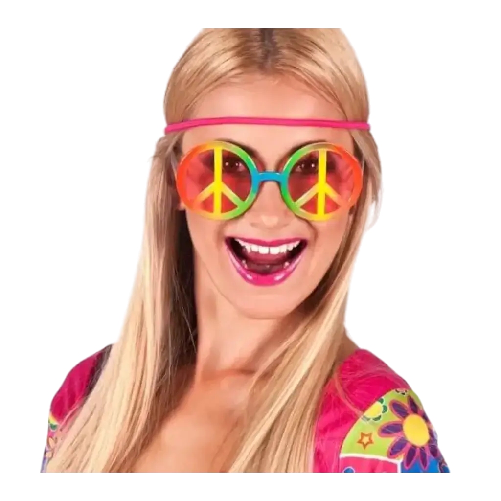 Hippie tricolour glasses with pink lenses