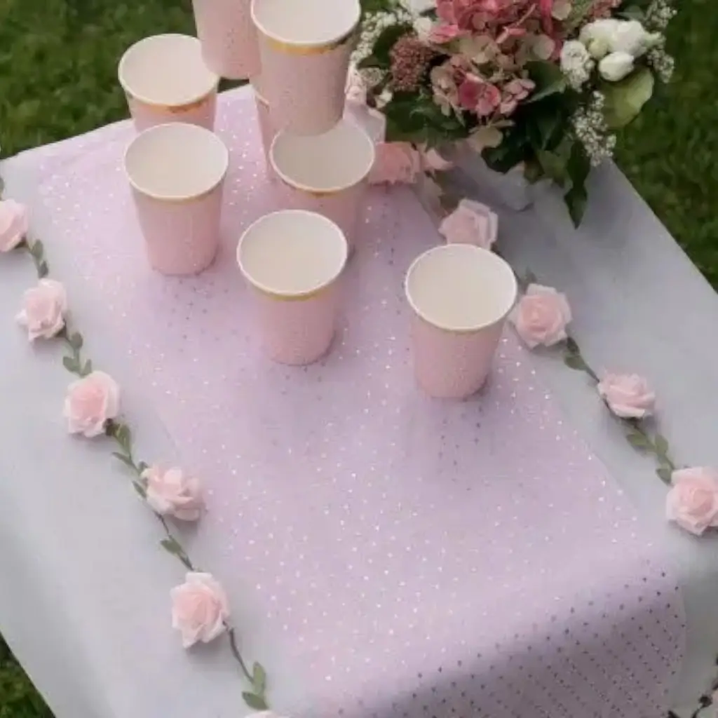 White Rose Garland - ø 50mm / 120cm