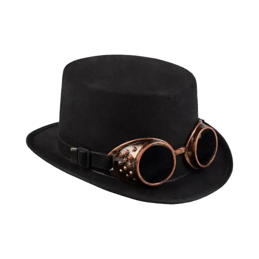 Black Top Hat with Retro Glasses