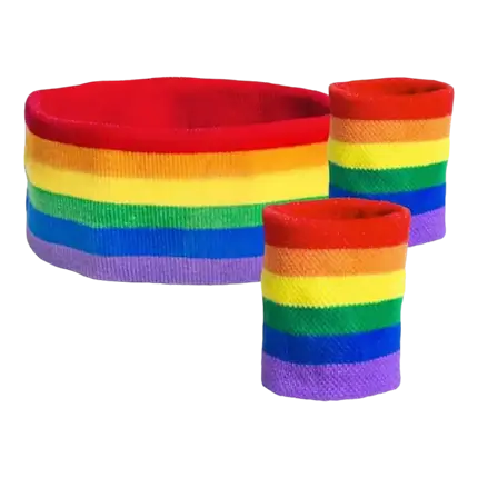 Rainbow Sponge Headband and Bracelet Set