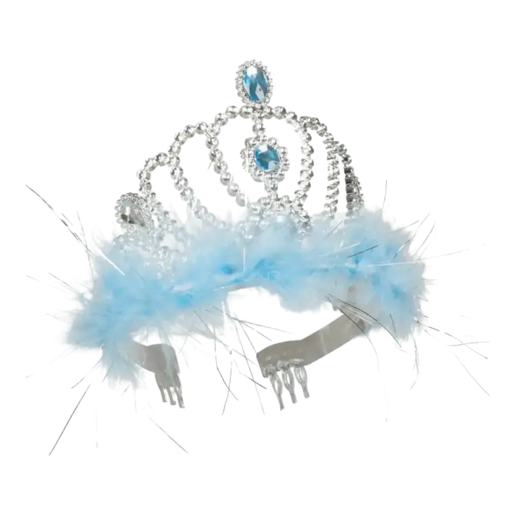Princess Crown with Blue Feathers