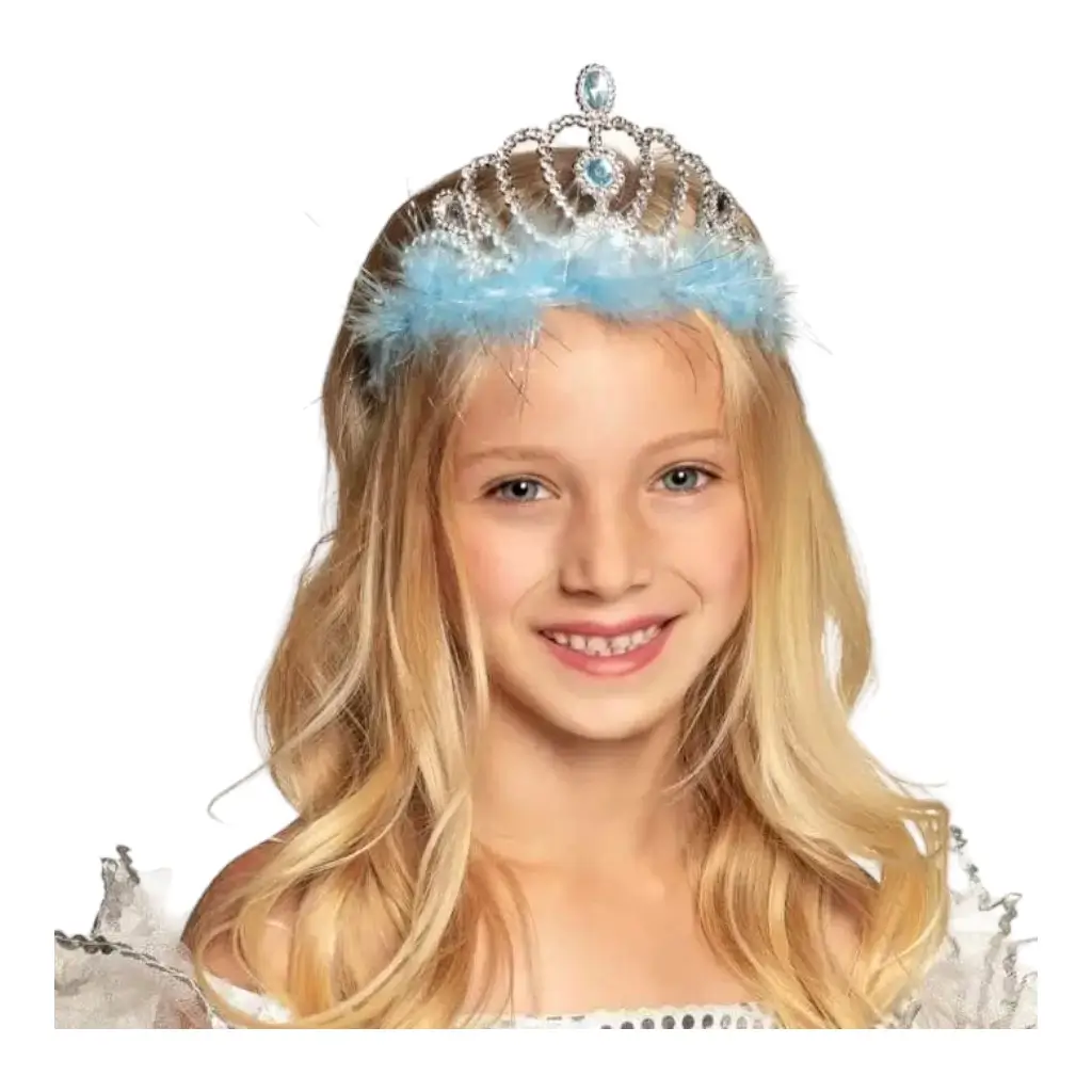 Princess Crown with Blue Feathers