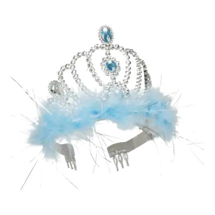 Princess Crown with Blue Feathers