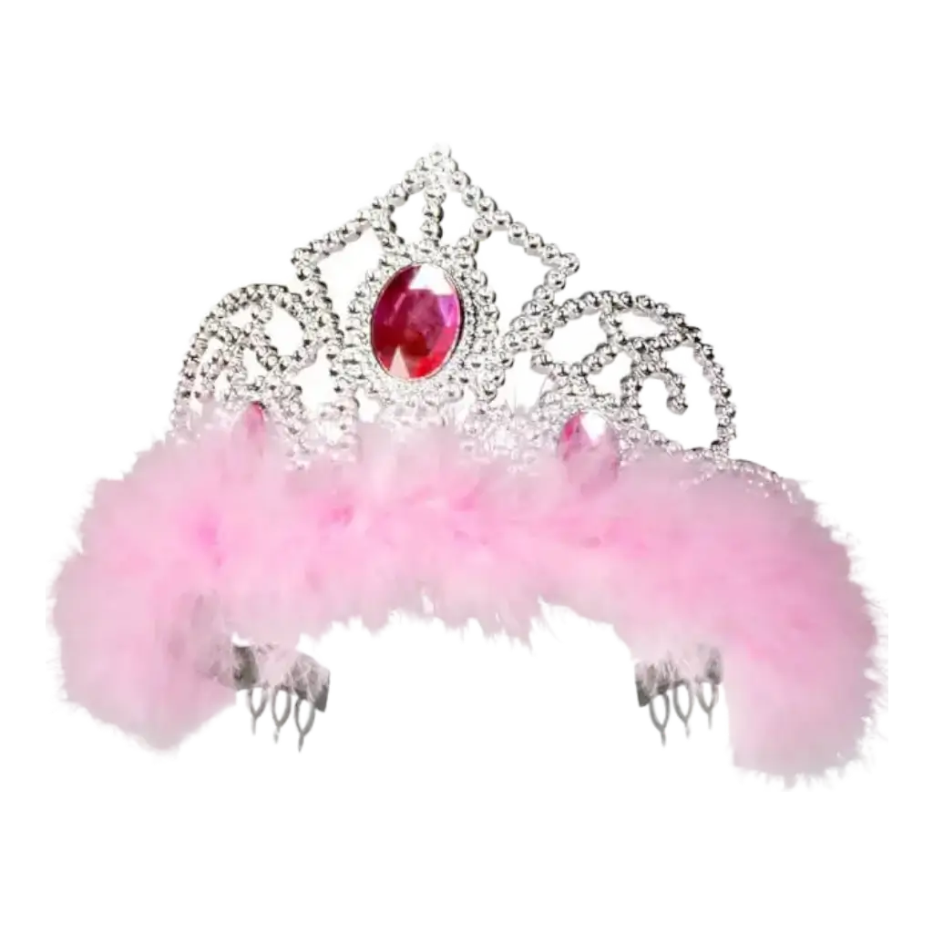 Princess Crown with Pink Feathers