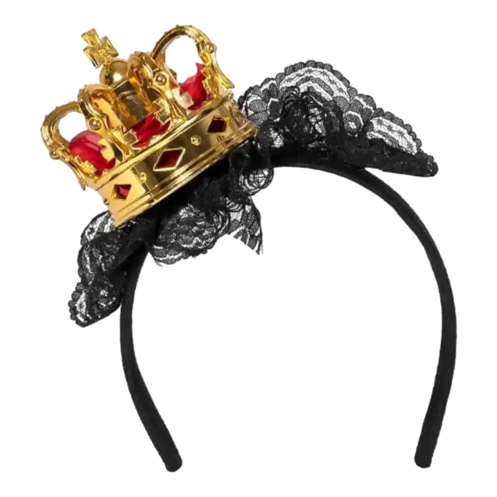 Queen's crown headband with lace