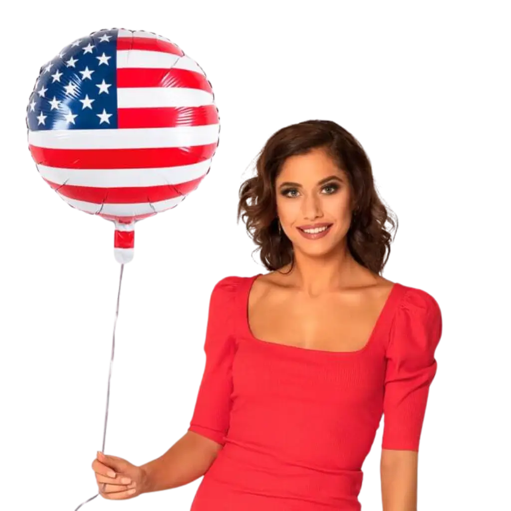 Aluminium Round Balloon US Flag