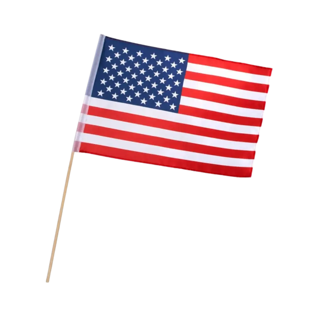US flag with wand (30x45cm)