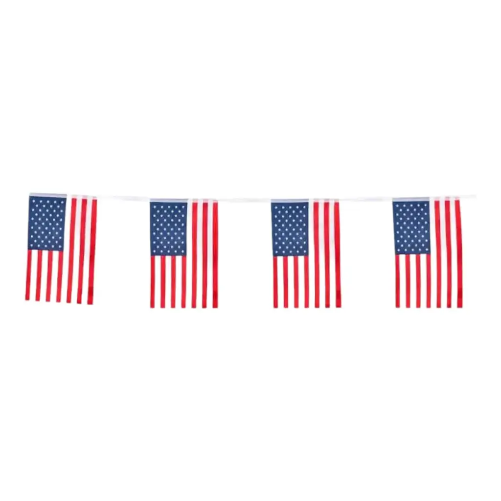 Garland of small US flags