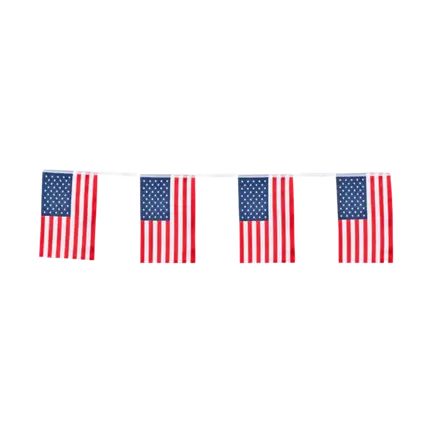 Garland of small US flags