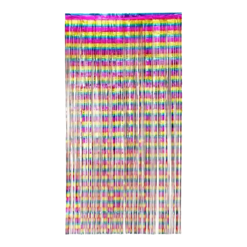 Rainbow glitter curtain